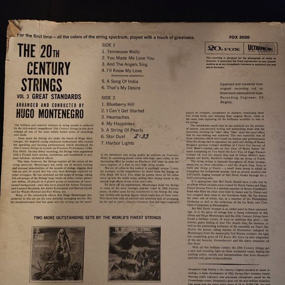 Vinyl The 20th Century Strings Hugo Montenegro V3 - Picture 6 of 8